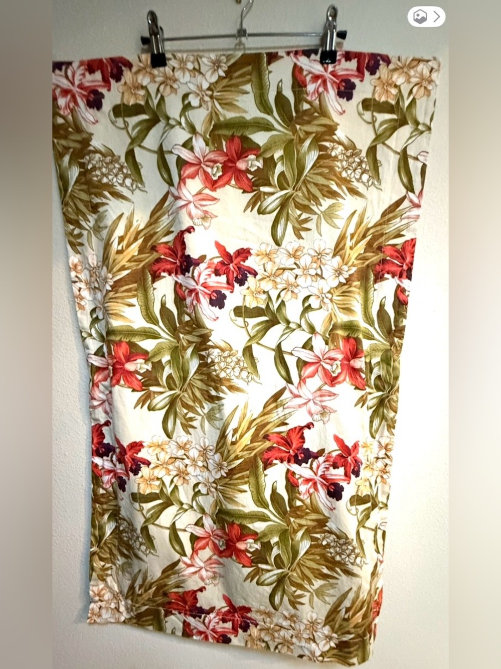 Tommy Bahama King Floral Print Pillow Sham Tropical Hawaiian Beachy
